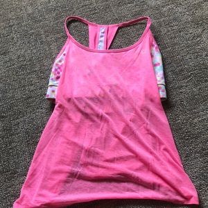 Sports tank top with built in sports bra